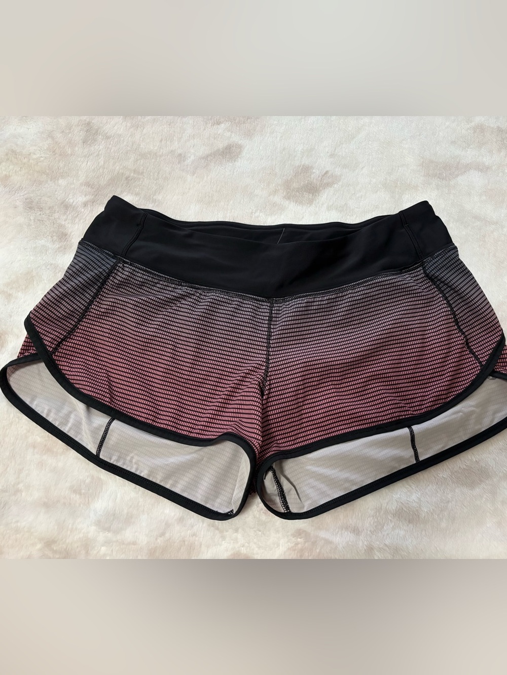 lululemon athletica Black and Pink Gradient Performance Shorts